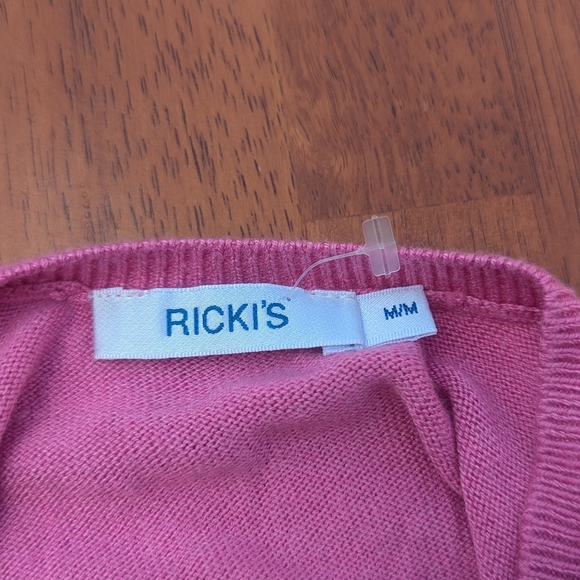 Pink Knit Sweater with black bow detail - Picture 6 of 6